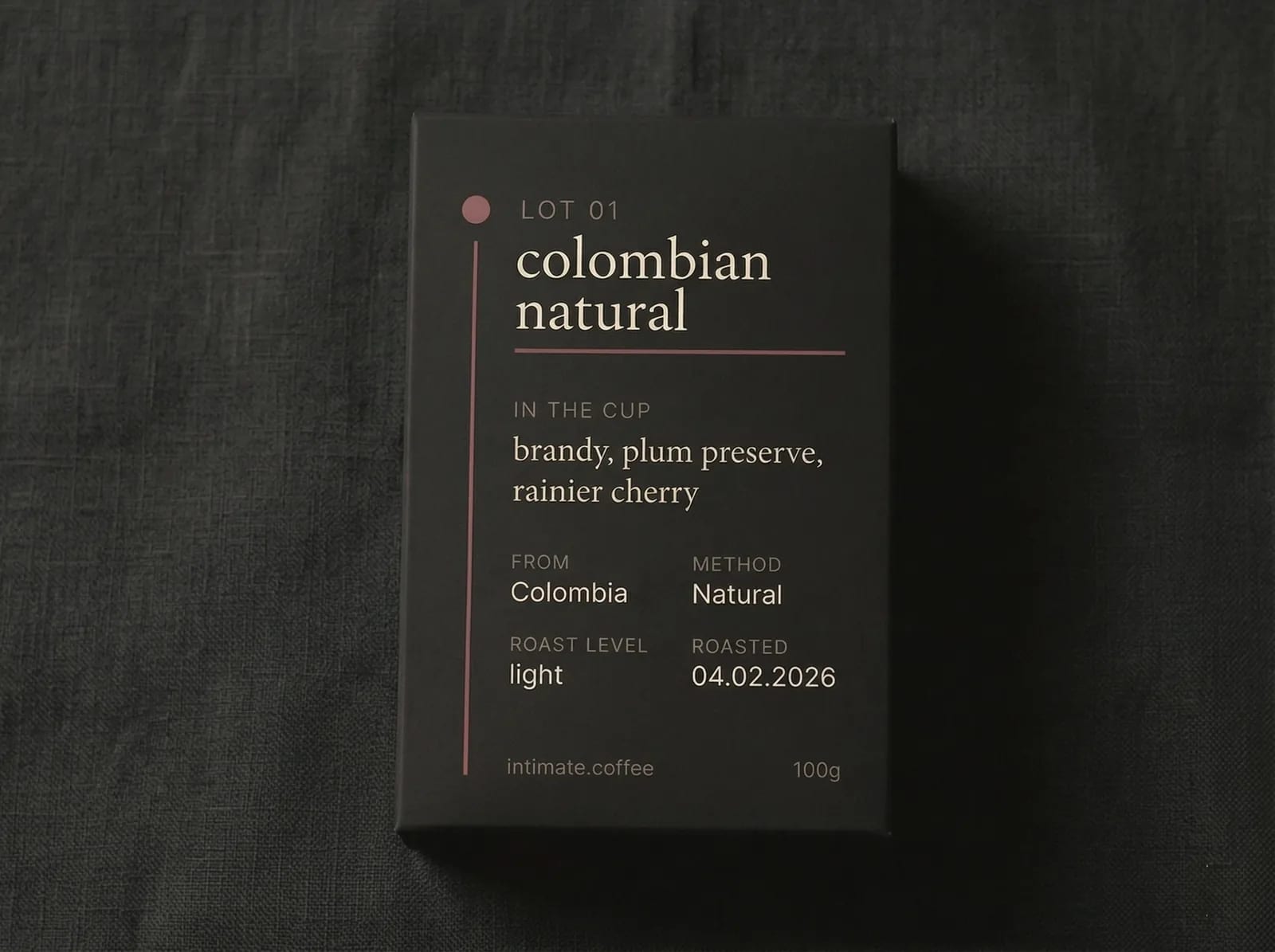 colombia · natural, box back